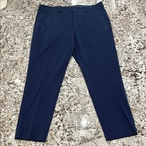 Men’s Blue Dress Pants Flat Front Tailored, 38 x 30, Moran’s Alex Fit